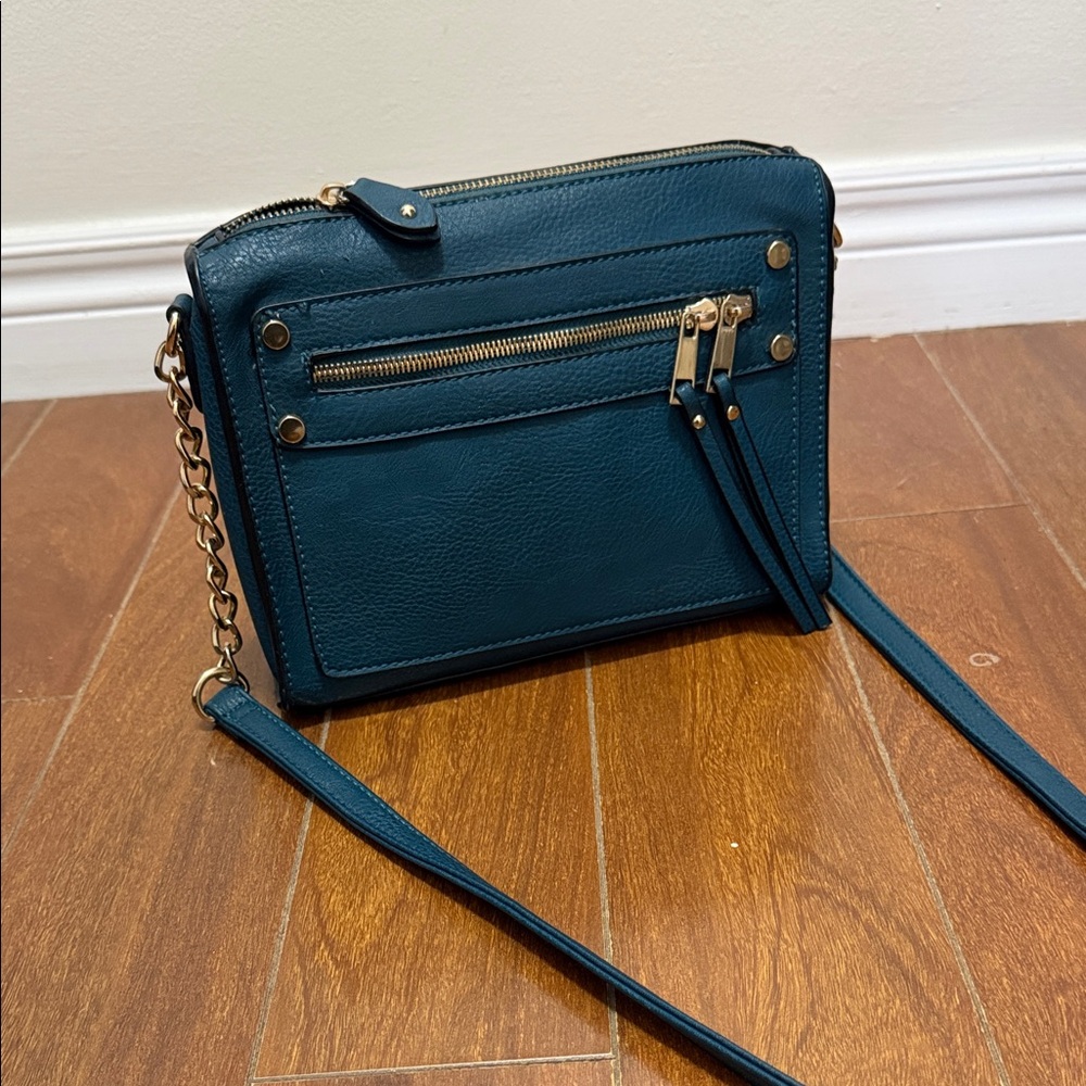 Blue Leather Call It Spring Crossbody Bag
